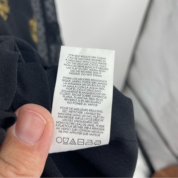 CAbi Swiss Dot Floral Style 3697 Occasion Dress black gold Sz S long sleeve - Picture 6 of 8